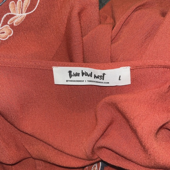 Embroidered Rust Boho Blouse - Picture 6 of 8